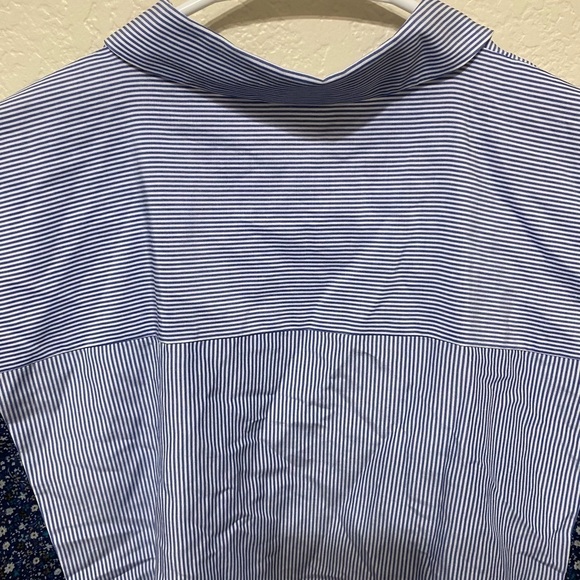 Zara button up striped floral statement long sleeve professional career office S - Picture 2 of 9